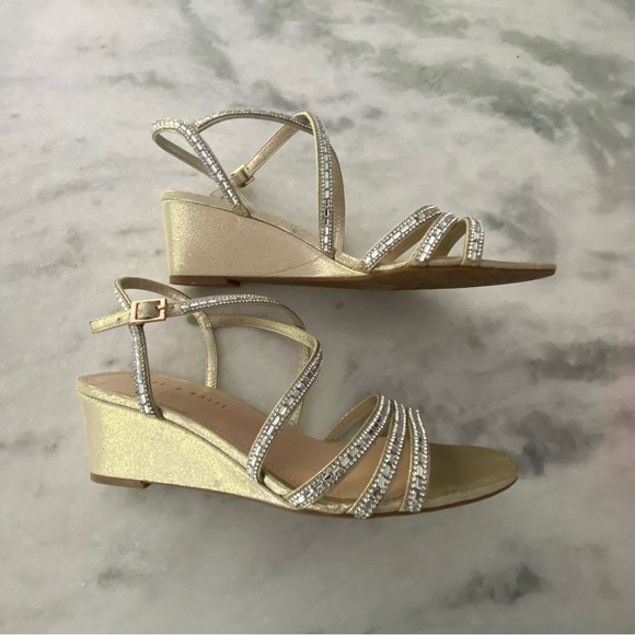 Kelly and Katie Platino Shimmer and Sand Evening Shoes size 8.5M - Picture 6 of 12